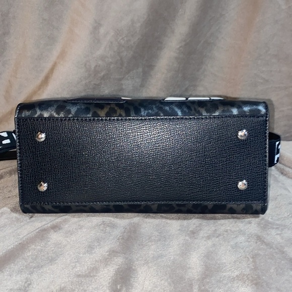 Karl Lagerfeld Paris Maybelle Satchel Black/Grey Leopard - Picture 3 of 16
